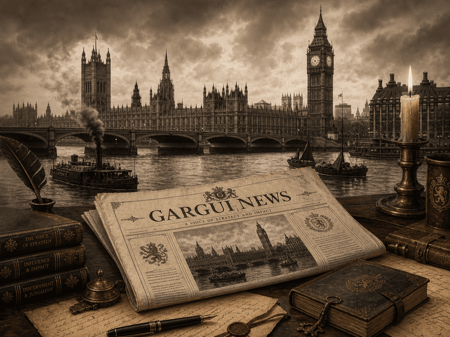 Vintage London architecture and editorial papers